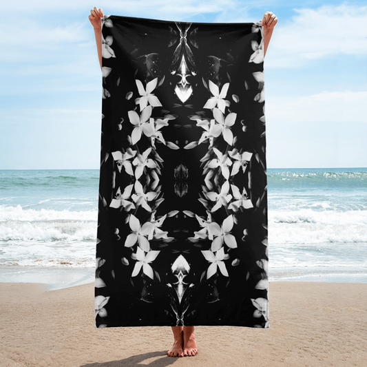B&W Flower Towel