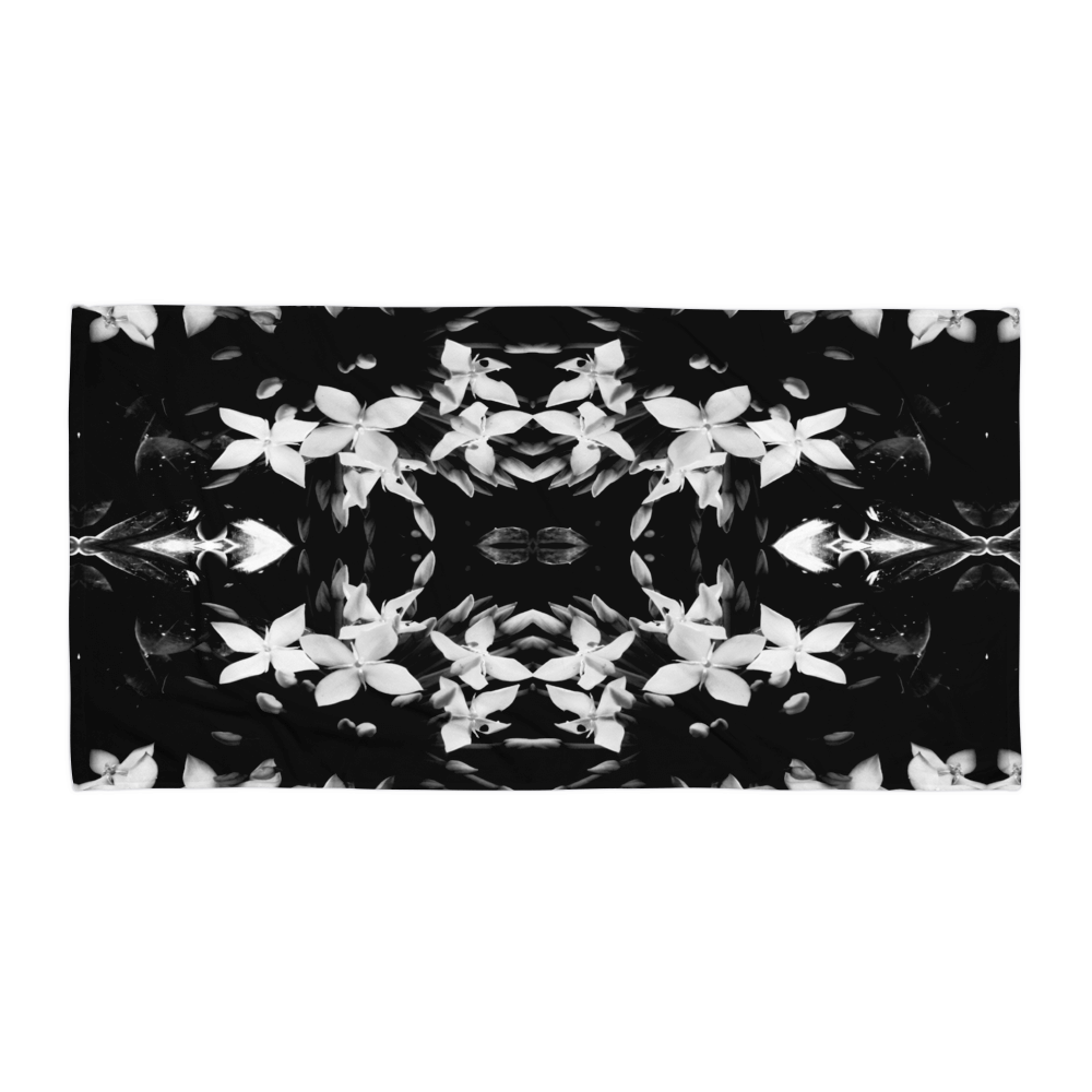 B&W Flower Towel