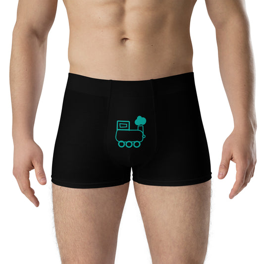 Little Engine That... Black & Teal Boxer Briefs