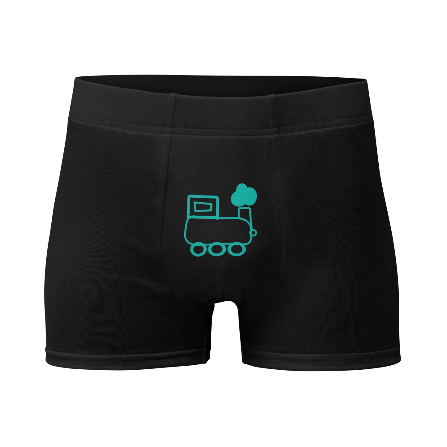 Little Engine That... Black & Teal Boxer Briefs