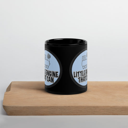 Little Engine Black Glossy Mug