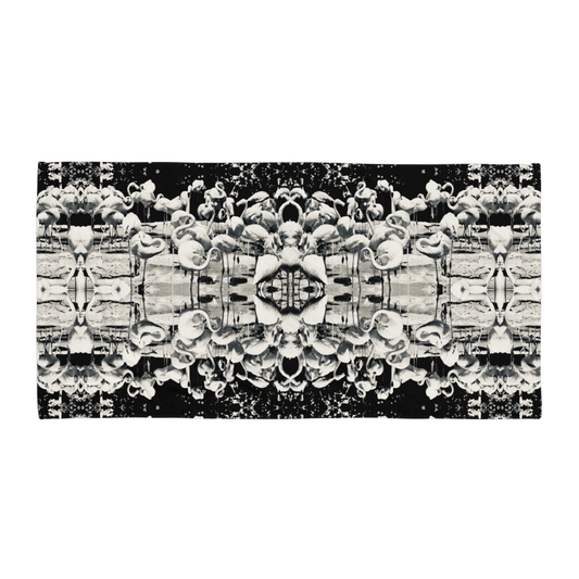 B&W Flamingo Beach Towel