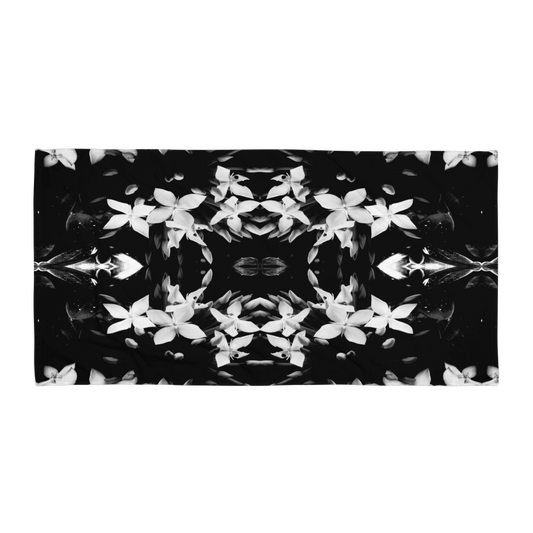 B&W Flower Towel