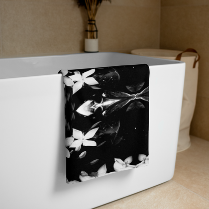 B&W Flower Towel
