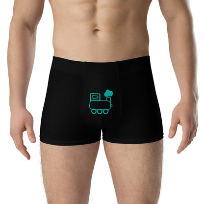 Little Engine That... Black & Teal Boxer Briefs