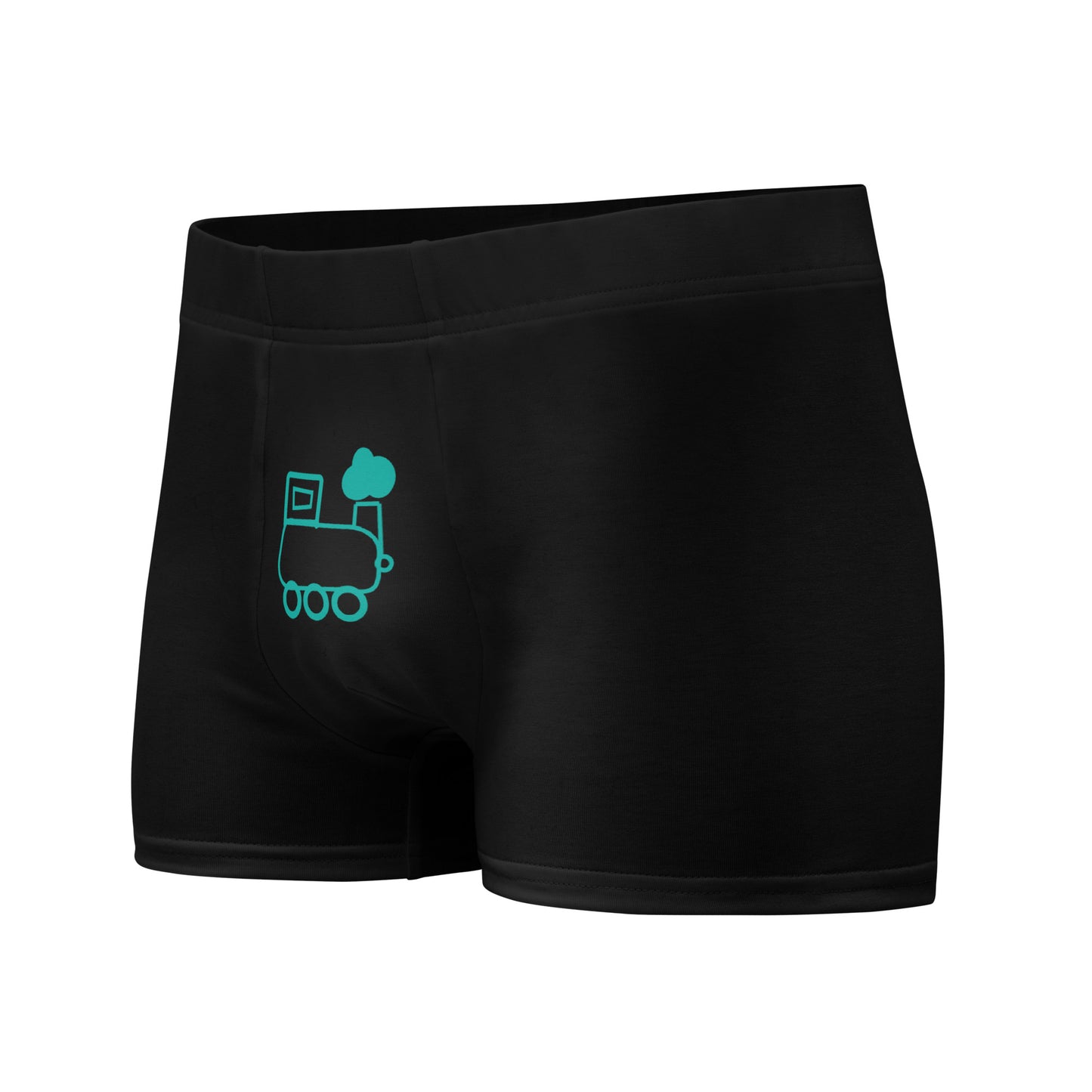Little Engine That... Black & Teal Boxer Briefs
