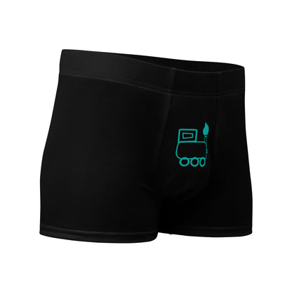 Little Engine That... Black & Teal Boxer Briefs