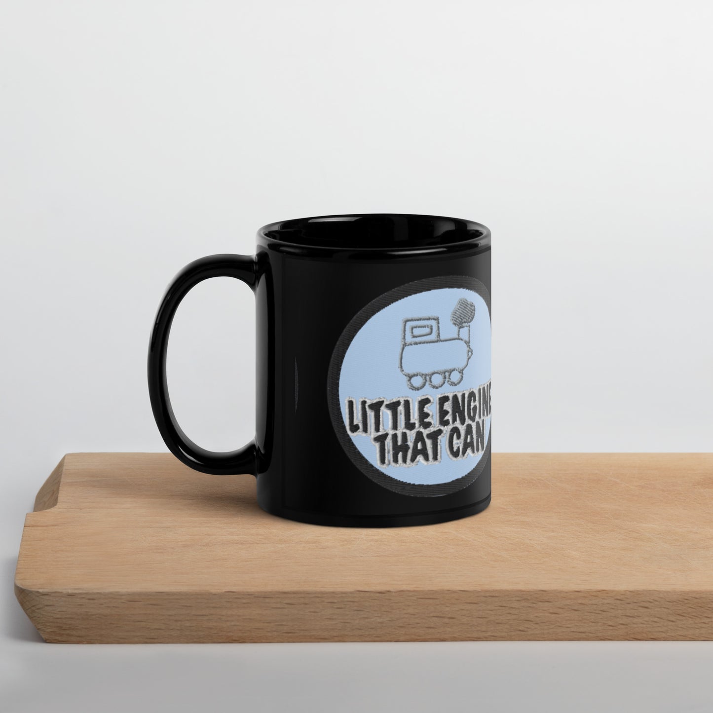 Little Engine Black Glossy Mug
