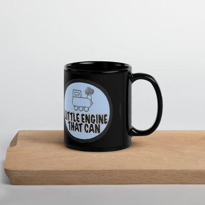 Little Engine Black Glossy Mug