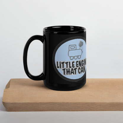 Little Engine Black Glossy Mug