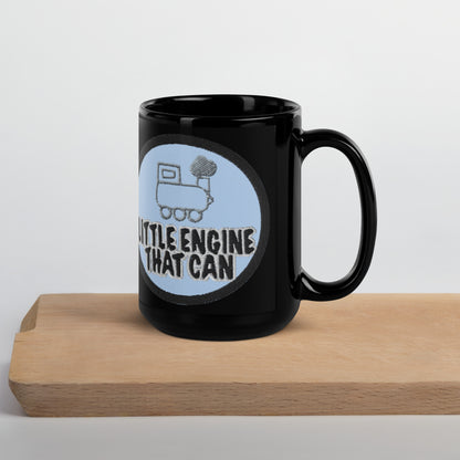 Little Engine Black Glossy Mug