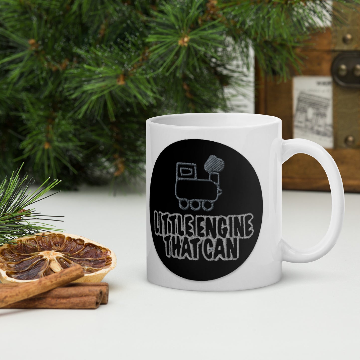 Little Engine White glossy mug