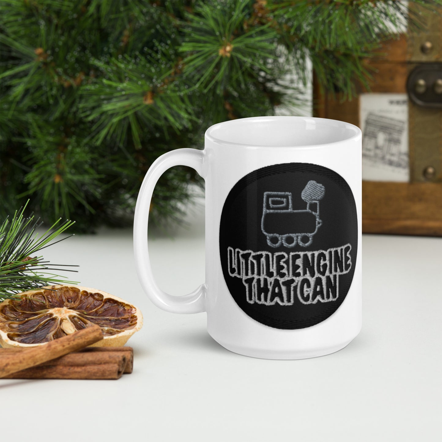 Little Engine White glossy mug